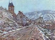 Claude Monet Street near Vetheuil in Winter painting